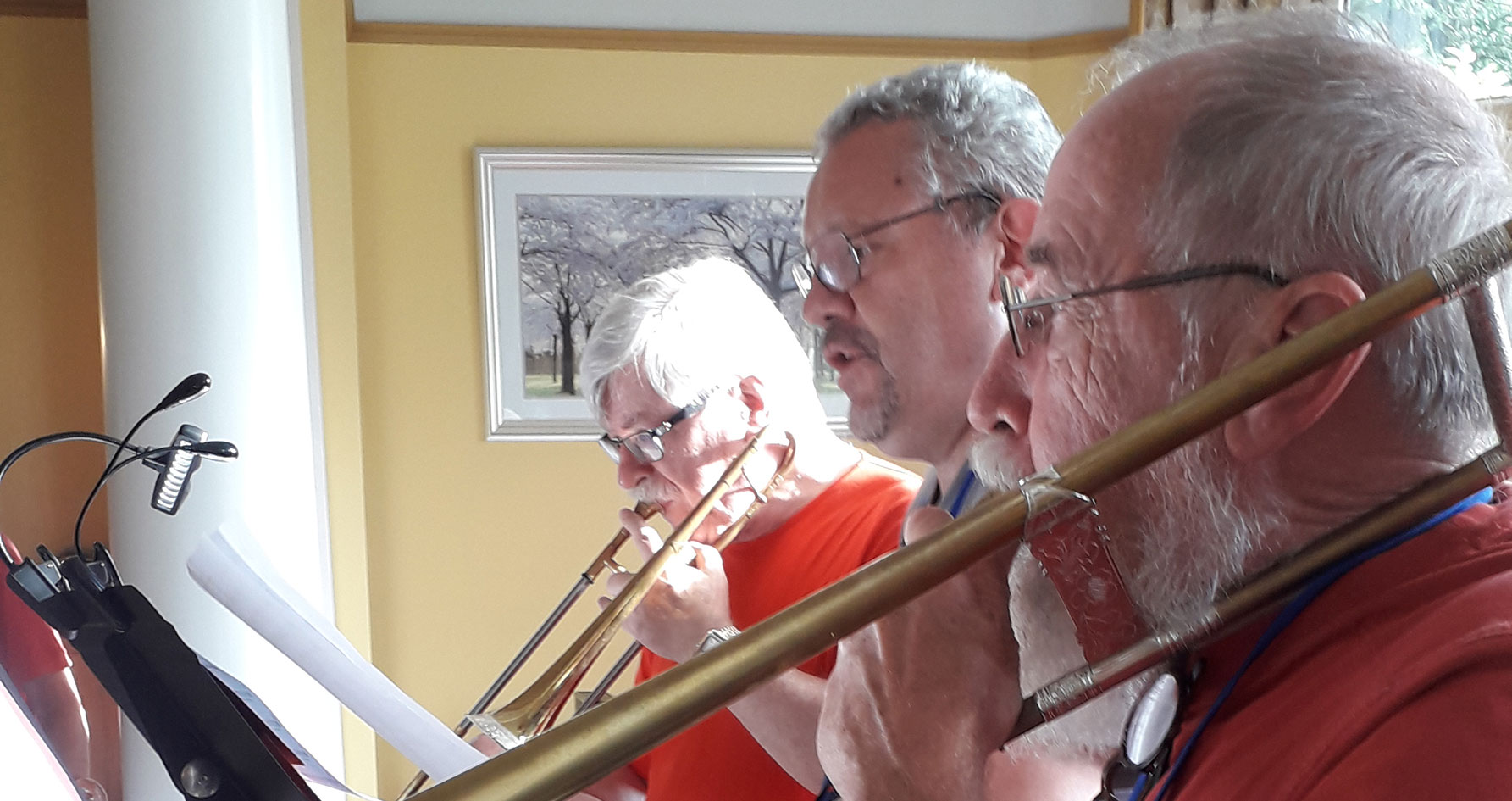 Some brass players on the Adult Early Music Course