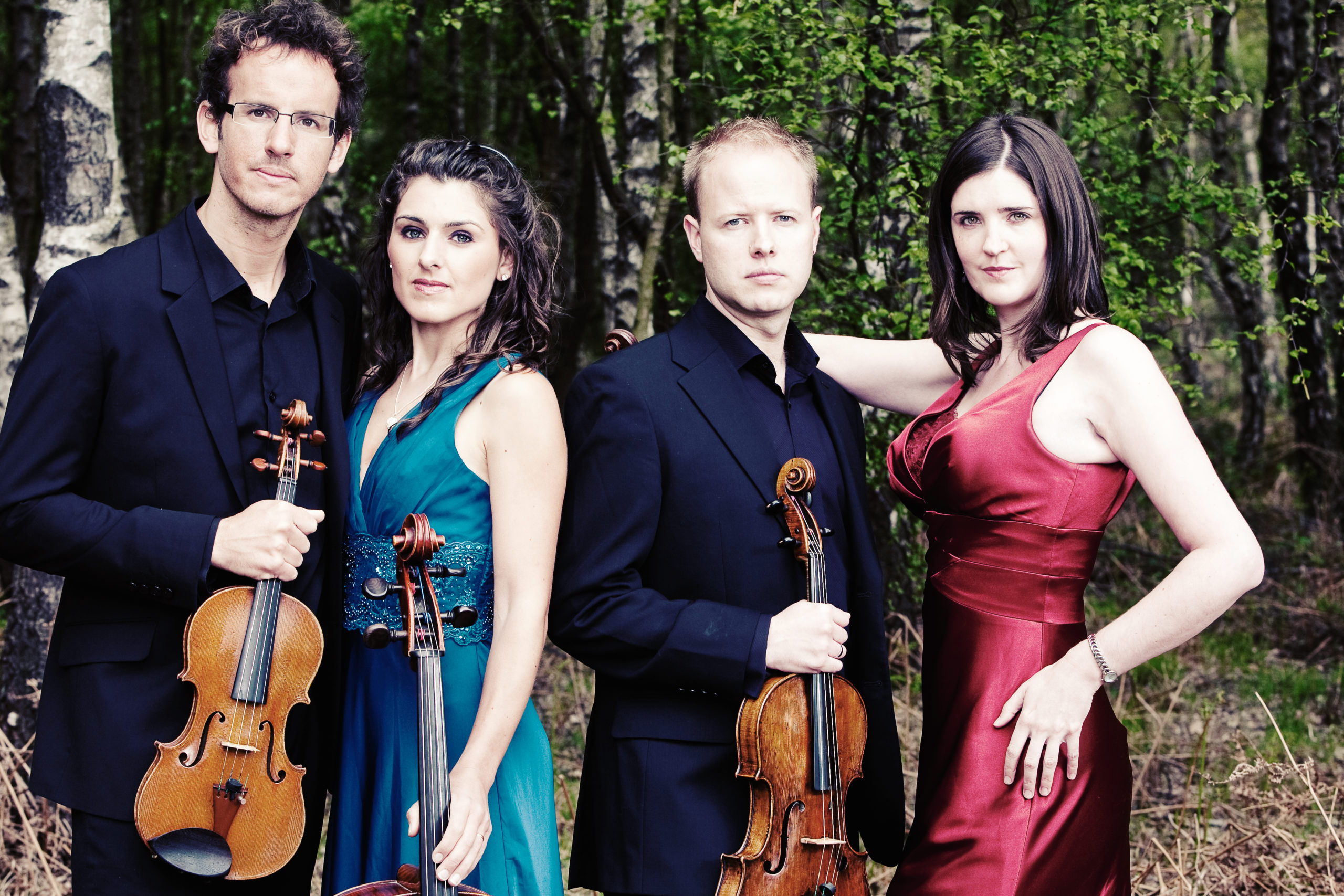 All four musicians of the Carducci String Quartet