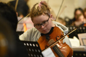Person playing violin