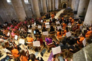 Group shot of young students with instruments