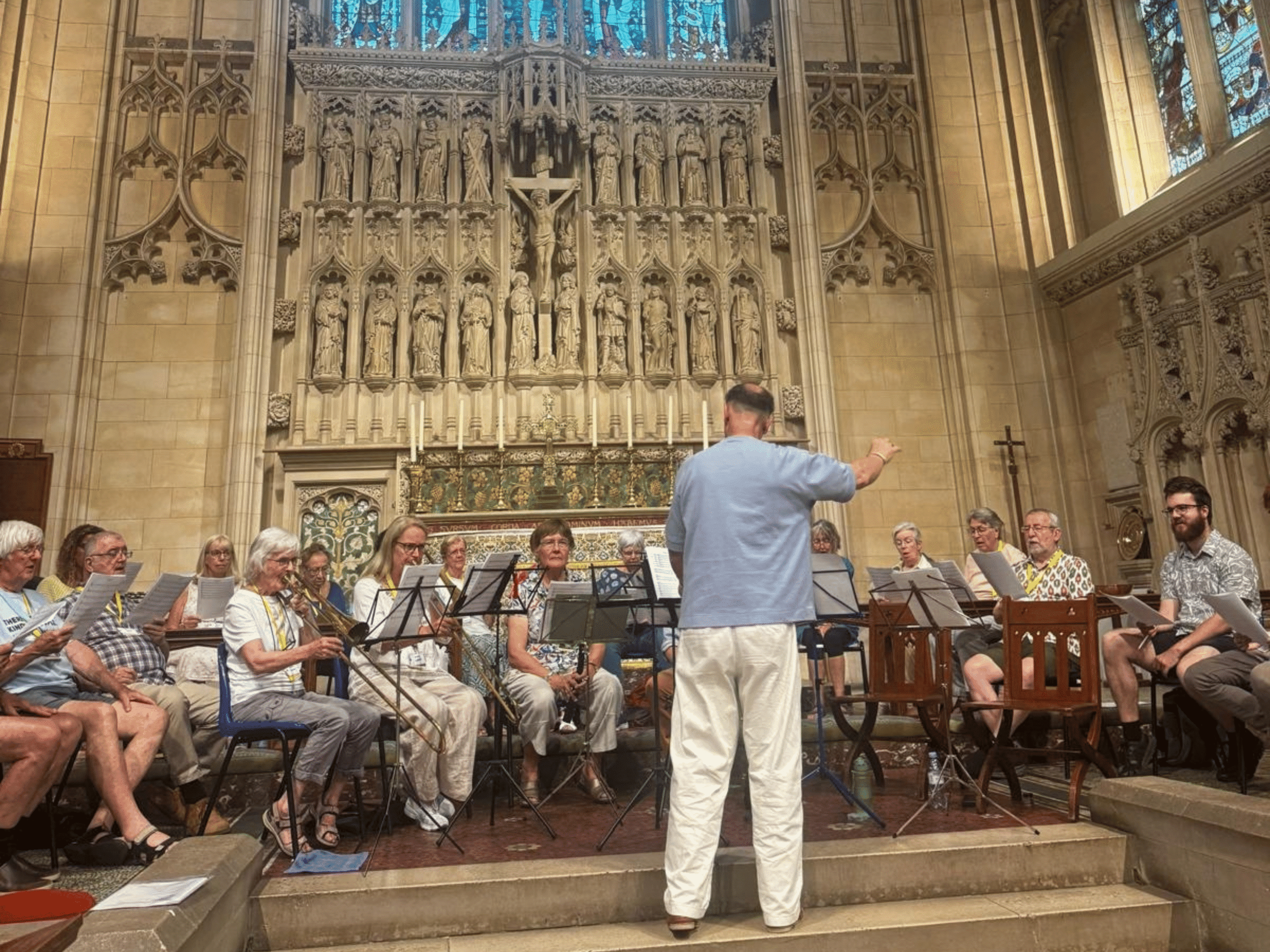 Group of musicians in chapel